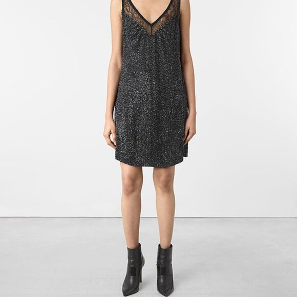AllSaints Aivren Embellished Dress – Sparkle with Sophistication - Picture 1 of 13